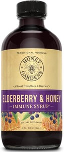 Honey Gardens Elderberry Syrup with Apitherapy Raw Honey, Propolis & Elderberries