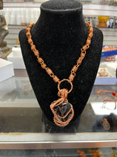 Load image into Gallery viewer, Black Obsidian Copper Crystal Necklace
