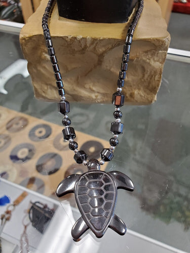 Hematite Turtle Necklace